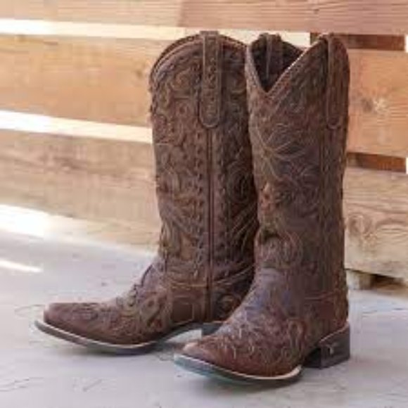 Lane Shoes - 🆕Lane Robin Square Embroidered Tall Brown Cowboy Boots Size 10